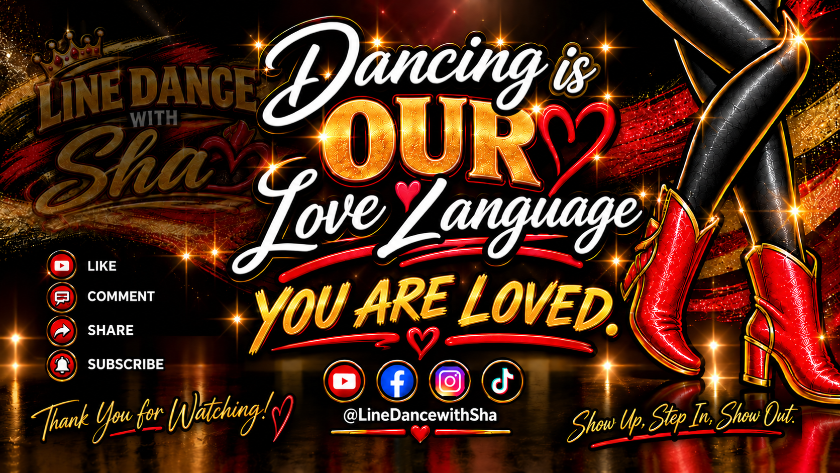 Line Dance with Sha video channel graphic